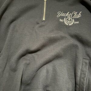 OAK Black Yacht Club Quarter-Zip Sweater